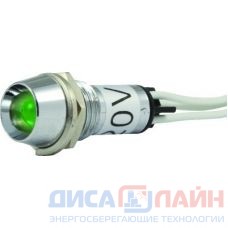 Индикаторная светодиодная лампа AR-AD22C-10TE/L 6...220 В АС/DC зелёный